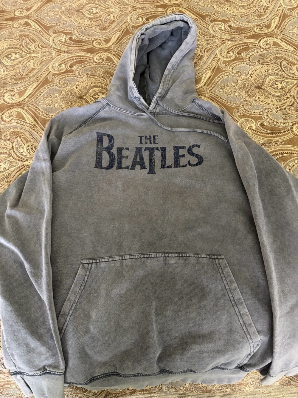 The Beatles Men's Washed Gray Pullover Hoodie